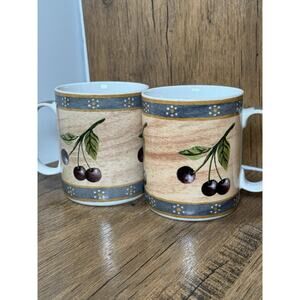 Block COUNTRY ORCHARD Mug 3 7/8" Cherries Set Of Two